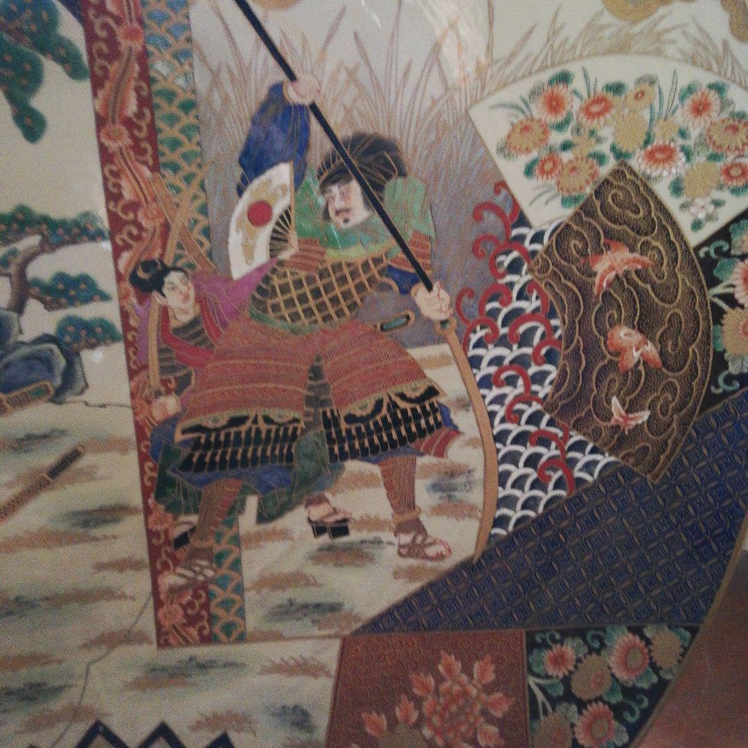 薩摩焼 金襴手 超特大の絵皿（直径100cm）薩摩焼 金襴手 超特大の絵皿